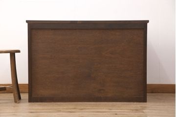 中古　松本民芸家具　天板リメイク　和・洋問わずに取り入れやすいシンプルなローチェスト(衣装箪笥、整理箪笥、引き出し)(R-051380)