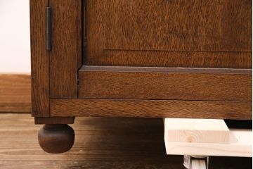 アンティーク家具　ナラ材　上手物!大正ロマン感じる重ねキャビネット(食器棚、収納棚、ブックケース、本箱、飾り棚、陳列棚)(R-051387)