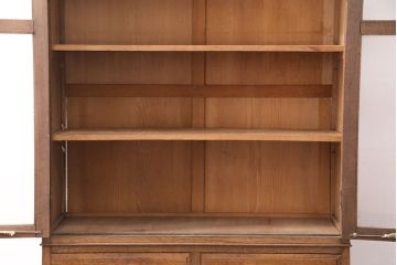 アンティーク家具　ナラ材　上手物!大正ロマン感じる重ねキャビネット(食器棚、収納棚、ブックケース、本箱、飾り棚、陳列棚)(R-051387)