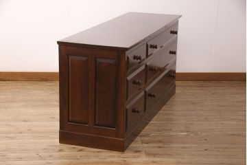 中古　美品　松本民芸家具　E-33型　落ち着きのある色味が素敵なローチェスト(ローボード、引き出し、テレビボード)(R-051395)