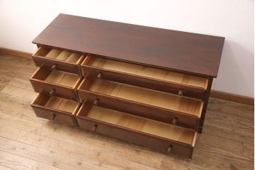 中古　美品　松本民芸家具　E-33型　落ち着きのある色味が素敵なローチェスト(ローボード、引き出し、テレビボード)(R-051395)