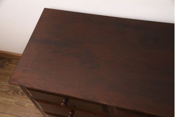中古　美品　松本民芸家具　E-33型　落ち着きのある色味が素敵なローチェスト(ローボード、引き出し、テレビボード)(R-051395)