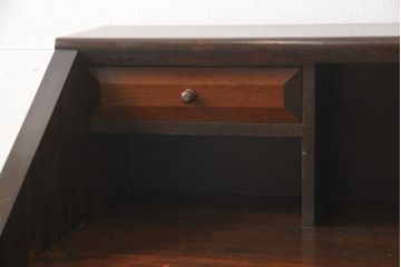和製ヴィンテージ　ビンテージ家具　松本民芸家具　#33A型　コンパクトなライティングビューロー(机、在宅ワーク、在宅用ワークデスク)(定価約29万円)(R-051396)
