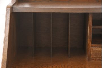 和製ヴィンテージ　ビンテージ家具　三越　Brugge(ブルージュ)　クラシカルな佇まいのライティングビューロー(ワークデスク、簿記机、在宅ワーク、在宅用収納棚)(R-051397)