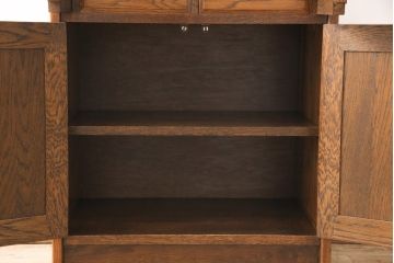 和製ヴィンテージ　ビンテージ家具　三越　Brugge(ブルージュ)　クラシカルな佇まいのライティングビューロー(ワークデスク、簿記机、在宅ワーク、在宅用収納棚)(R-051397)