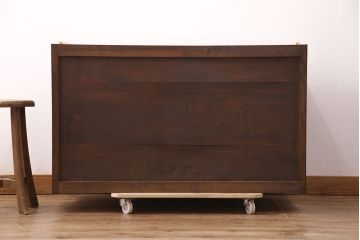 中古　美品　松本民芸家具　天板リメイク　深い色合いのシックなチェスト(サイドボード、引き出し、洋服タンス)(R-051401)