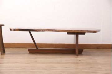 和製ヴィンテージ　MINGURENII COFFEE TABLE　希少なジョージナカシマ本人製作品!素材の形を活かしたデザインのミングレンコーヒーテーブル(ジョージ・ナカシマ、ミングレンII、センターテーブル、ローテーブル、机、ビンテージ)(R-051403)