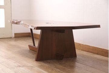 和製ヴィンテージ　MINGURENII COFFEE TABLE　希少なジョージナカシマ本人製作品!素材の形を活かしたデザインのミングレンコーヒーテーブル(ジョージ・ナカシマ、ミングレンII、センターテーブル、ローテーブル、机、ビンテージ)(R-051403)