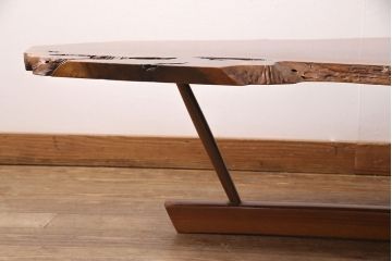 和製ヴィンテージ　MINGURENII COFFEE TABLE　希少なジョージナカシマ本人製作品!素材の形を活かしたデザインのミングレンコーヒーテーブル(ジョージ・ナカシマ、ミングレンII、センターテーブル、ローテーブル、机、ビンテージ)(R-051403)