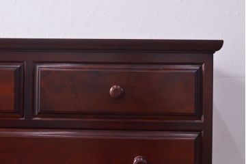 中古　美品　松本民芸家具　シックな佇まいが落ち着いた空間を演出するシンプルなA型整理箪笥(引き出し、チェスト)(R-051404)
