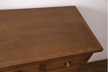 和製ヴィンテージ　ビンテージ家具　蝦夷(エゾ)民芸　インテリアえぞ(EZO) 温もりあふれるナラ材製のシンプルなチェスト(整理箪笥、引き出し、チェスト、収納タンス)(R-051405)