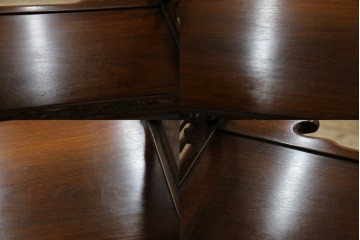 中古　美品　伝統工芸家具　中澤唐木製　漆塗りが上品な雰囲気を漂わせるカリン材製の飾り棚(茶棚、収納棚、戸棚、花梨材)(R-051408)