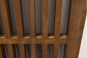 アンティーク建具　昭和中期　タモ材　和モダンの空間づくりにもおすすめ!情緒あふれる格子戸2枚セット(窓、引き戸)(R-051412)