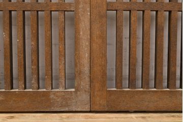 アンティーク建具　昭和中期　タモ材　和モダンの空間づくりにもおすすめ!情緒あふれる格子戸2枚セット(窓、引き戸)(R-051412)