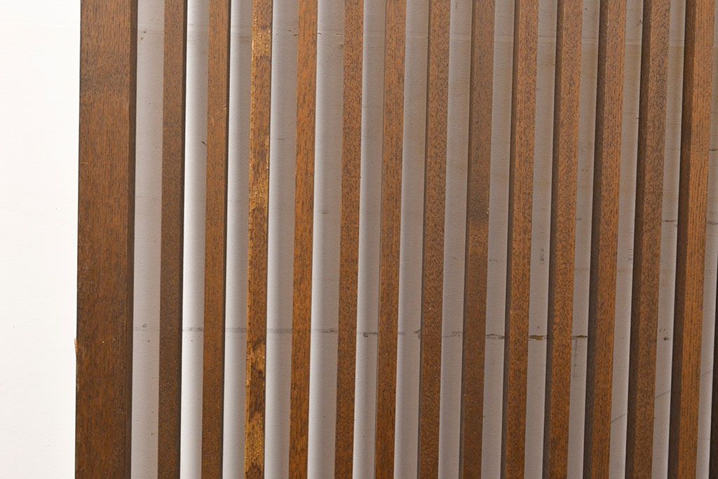 アンティーク建具　昭和中期　タモ材　和モダンの空間づくりにもおすすめ!情緒あふれる格子戸2枚セット(窓、引き戸)(R-051413)