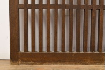 アンティーク建具　昭和中期　タモ材　和モダンの空間づくりにもおすすめ!情緒あふれる格子戸2枚セット(窓、引き戸)(R-051413)