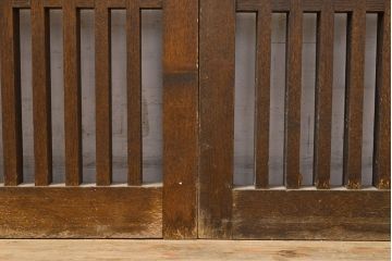 アンティーク建具　昭和中期　タモ材　和モダンの空間づくりにもおすすめ!情緒あふれる格子戸2枚セット(窓、引き戸)(R-051413)