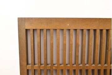 アンティーク建具　昭和中期　タモ材　和モダンの空間づくりにもおすすめ!情緒あふれる格子戸2枚セット(窓、引き戸)(R-051414)