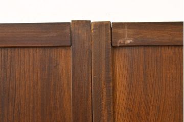 アンティーク建具　明治期　裏障子付き　総ケヤキ材　希少!時を経ても杢目が美しい上手物の格子帯戸4枚セット(板戸、帯戸、引き戸)(R-051415)