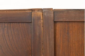 アンティーク建具　明治期　裏障子付き　総ケヤキ材　希少!時を経ても杢目が美しい上手物の格子帯戸4枚セット(板戸、帯戸、引き戸)(R-051415)