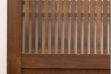 アンティーク建具　明治期　裏障子付き　総ケヤキ材　希少!時を経ても杢目が美しい上手物の格子帯戸4枚セット(板戸、帯戸、引き戸)(R-051415)
