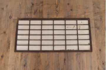 アンティーク建具　明治期　裏障子付き　総ケヤキ材　希少!時を経ても杢目が美しい上手物の格子帯戸4枚セット(板戸、帯戸、引き戸)(R-051415)