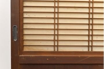アンティーク建具　柔らかな光を取り入れる格子帯戸4枚セット(障子戸、板戸)(R-051416)