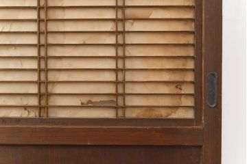 アンティーク建具　柔らかな光を取り入れる格子帯戸4枚セット(障子戸、板戸)(R-051416)