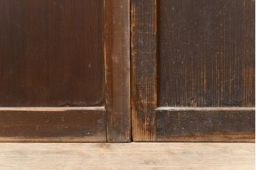 アンティーク建具　柔らかな光を取り入れる格子帯戸4枚セット(障子戸、板戸)(R-051416)