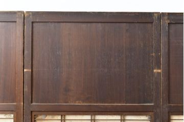 アンティーク建具　柔らかな光を取り入れる格子帯戸4枚セット(障子戸、板戸)(R-051416)