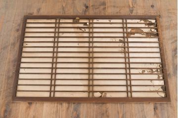 アンティーク建具　柔らかな光を取り入れる格子帯戸4枚セット(障子戸、板戸)(R-051416)
