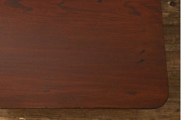 和製アンティーク　大正昭和初期　ヒノキ材　竹をデザインした脚が和の趣を感じさせる角ちゃぶ台(座卓、ローテーブル、折りたたみテーブル)(R-051417)