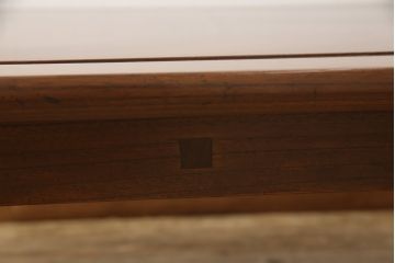 和製アンティーク　大正期　総ケヤキ材　挽き物の脚がおしゃれな雰囲気を醸しだす角ちゃぶ台(座卓、折りたたみテーブル、ローテーブル)(R-051419)