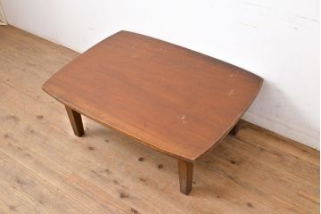和製アンティーク　昭和レトロと和モダンの雰囲気を兼ね備えた角ちゃぶ台(座卓、ローテーブル、折り畳みテーブル、リビングテーブル、センターテーブル)(R-051420)