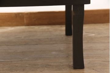 和製アンティーク　栓材　赤みがかった濃淡の木目が魅力の丸ちゃぶ台(折りたたみテーブル、座卓、ローテーブル)(R-051422)