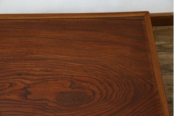 和製アンティーク　総ケヤキ材　挽き物の脚が目を惹く角ちゃぶ台 　(R-051423)