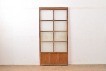アンティーク建具　昭和レトロな雰囲気が高まる懐かしいガラス戸1枚(引き戸)(R-051424)