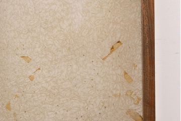 アンティーク建具　総ケヤキ材　希少!結霜ガラスがおしゃれな小振りのガラス戸2枚セット(窓、引き戸)(R-051425)