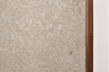 アンティーク建具　総ケヤキ材　希少!結霜ガラスがおしゃれな小振りのガラス戸2枚セット(窓、引き戸)(R-051425)