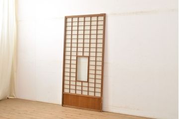 アンティーク建具　和の情緒溢れる雰囲気を高める額入り障子戸1枚(引き戸)(R-051426)