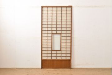 アンティーク建具　和の情緒溢れる雰囲気を高める額入り障子戸1枚(引き戸)(R-051426)