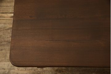 和製アンティーク　タモ材　丸みを帯びたデザインが愛らしい角ちゃぶ台(ローテーブル、座卓、折り畳み)(R-051427)