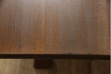 和製アンティーク　タモ材　丸みを帯びたデザインが愛らしい角ちゃぶ台(ローテーブル、座卓、折り畳み)(R-051427)