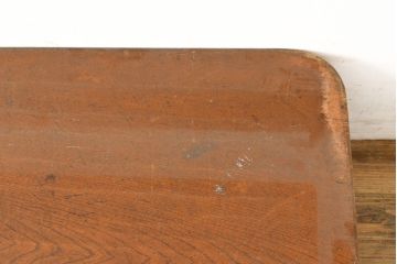 和製アンティーク　栓材一枚板　味わいたっぷりのレトロな角ちゃぶ台(ローテーブル、座卓、折り畳み、センターテーブル、リビングテーブル)(R-051429)