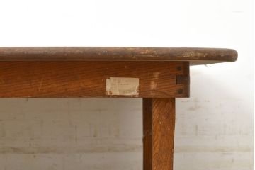 和製アンティーク　栓材一枚板　味わいたっぷりのレトロな角ちゃぶ台(ローテーブル、座卓、折り畳み、センターテーブル、リビングテーブル)(R-051429)