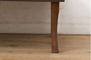 和製アンティーク　栓材　天板一枚板　素朴な木の風合いが味わい深い角ちゃぶ台(ローテーブル、座卓、折りたたみテーブル)(R-051431)