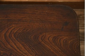 和製アンティーク　栓材　天板一枚板　味のある木目が楽しめる角ちゃぶ台(ローテーブル、座卓、折りたたみテーブル)(R-051433)