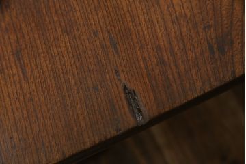和製アンティーク　栓材　天板一枚板　味のある木目が楽しめる角ちゃぶ台(ローテーブル、座卓、折りたたみテーブル)(R-051433)