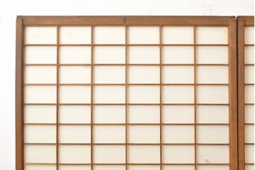 和製アンティーク　季節の移ろいが楽しめる額入り障子戸2枚セット(引き戸、建具)(R-051436)