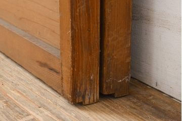 和製アンティーク　季節の移ろいが楽しめる額入り障子戸2枚セット(引き戸、建具)(R-051436)